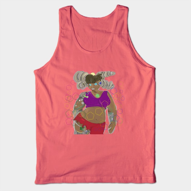 Cyborg Girl Tank Top by SketchMaster